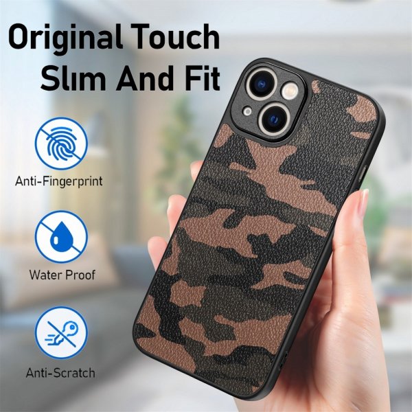 iPhone 15 Kuoret Maastokuvio Ruskea