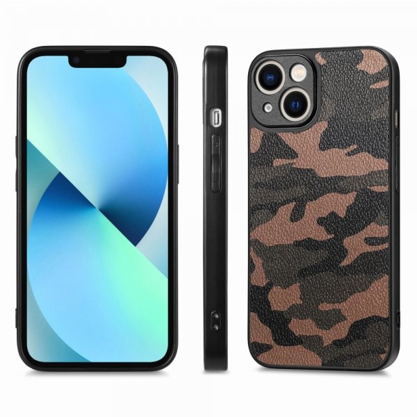 iPhone 15 Kuoret Maastokuvio Ruskea
