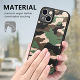 iPhone 15 -kuori, maastokuvioitu, vihreä