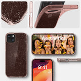 Spigen iPhone 15 Kuori Liquid Crystal Glitter Rose Quartz