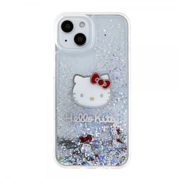 Hello Kitty iPhone 15 Kuori Nestemäinen Glitter Läpinäkyvä