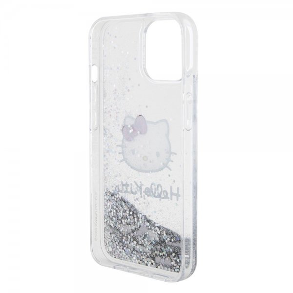 Hello Kitty iPhone 15 Kuori Nestemäinen Glitter Läpinäkyvä