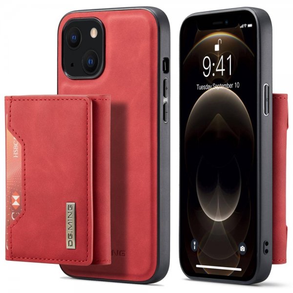 Dg.Ming iPhone 15 -kuori, M2-sarja, irrotettava korttikotelo, punainen