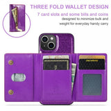 Dg.Ming iPhone 15 -suojakuori M3 Series irrotettava korttikotelo Glitter Violetti