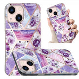 iPhone 15 Kuori Marmorikuvio Kukkia Liila