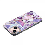 iPhone 15 Kuori Marmorikuvio Kukkia Liila