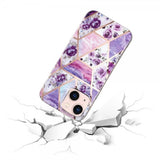 iPhone 15 Kuori Marmorikuvio Kukkia Liila