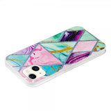 iPhone 15 Kuori Marmorikuvio Vihreä Violetti