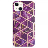 iPhone 15 Kuori Marmorikuvio Violetti