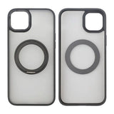 Rvelon iPhone 15 -suojakuori pyörivällä MagSafe-jalustalla, mattamusta