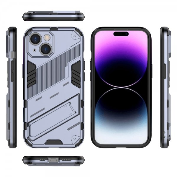 iPhone 15 -kotelo jalustalla, tummansininen