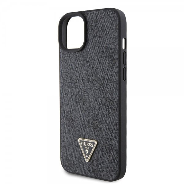 Guess iPhone 15 Kuoret Metal Logo Strass Crossbody Strap Musta