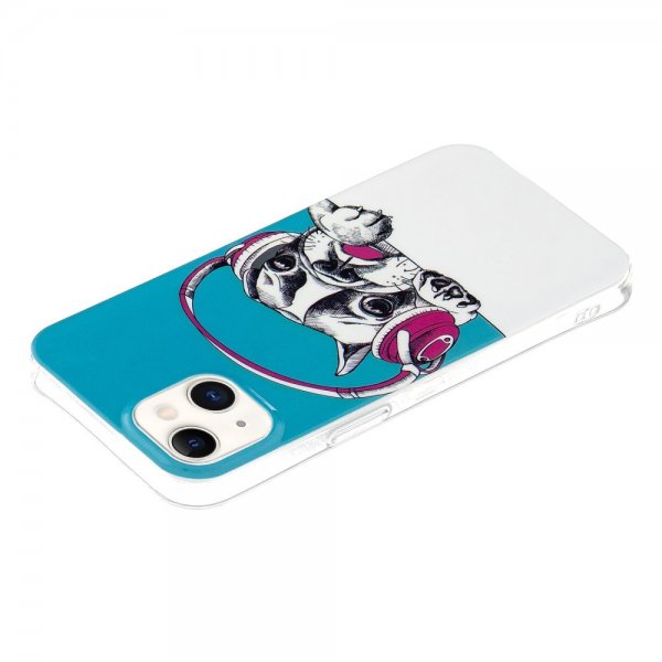 iPhone 15 Kuoret Kuva Koira kuulokkeilla