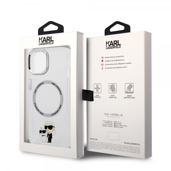 Karl Lagerfeld iPhone 15 Suojakuori NFT Karl & Choupette Läpinäkyvä