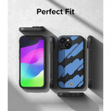 Ringke iPhone 15 -kuori, Onyx Design, Blue Brush