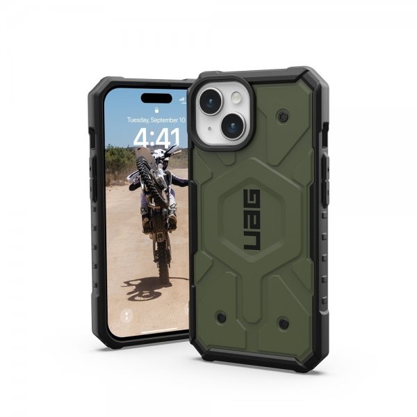 Urban Armor Gear (UAG) iPhone 15 -kuori Pathfinder MagSafe Olive Drab
