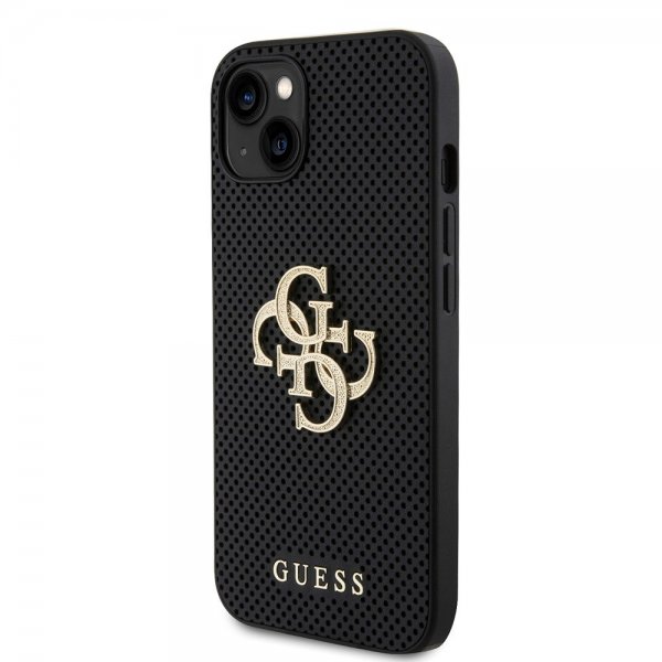 Guess iPhone 15 Perforoitu Glitter Musta -kuori