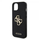 Guess iPhone 15 Perforoitu Glitter Musta -kuori
