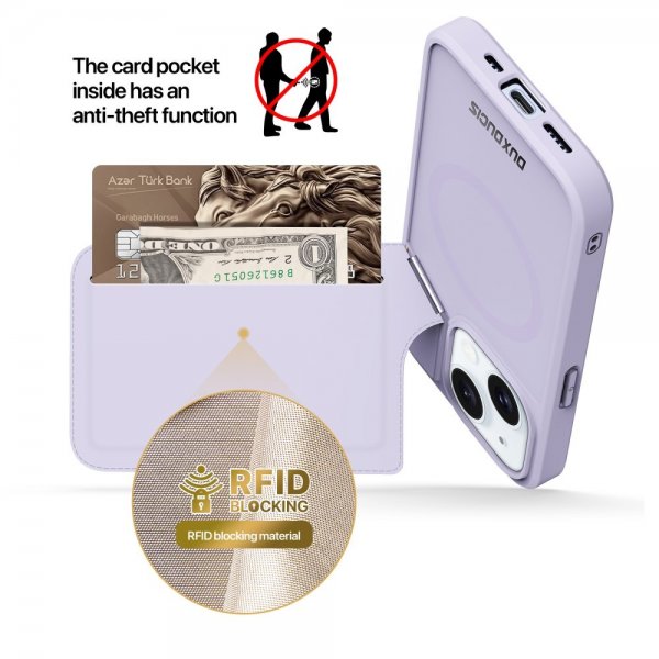 Dux Ducis iPhone 15 -kuori, Rafi II Series, MagSafe, violetti