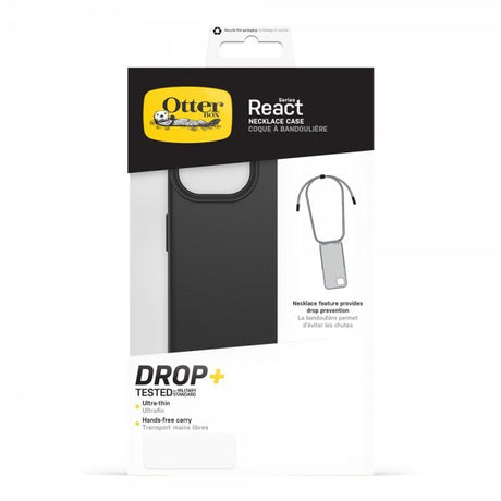 Otterbox iPhone 15 React Necklace MagSafe -kuori, musta