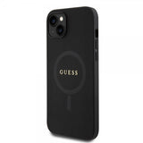Guess iPhone 15 Saffiano MagSafe -suojakuori, musta