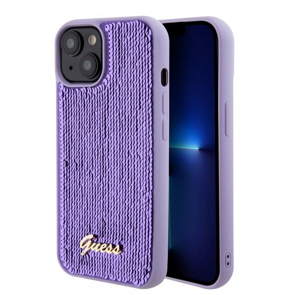 Guess iPhone 15 Suojakuori Sequin Violetti