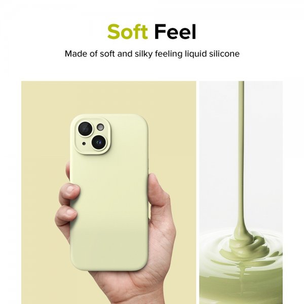 Ringke iPhone 15 Silicone Magnetic Sunny Lime -suojakuori