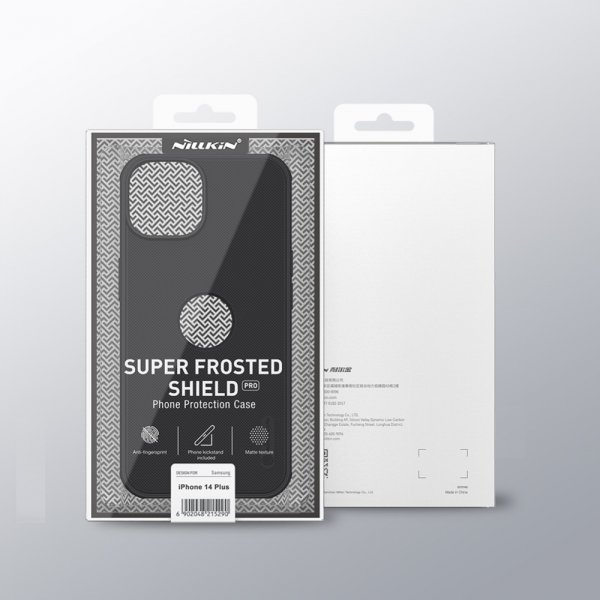 Nillkin iPhone 15 -kuori Super Frosted Shield Pro Logo Hole sininen