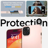 Spigen iPhone 15 Thin Fit -kuori Pink Sand