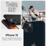 Spigen iPhone 15 Thin Fit -kuori, musta