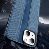 X-Level iPhone 15 Kuori Kangaskuvio Sininen