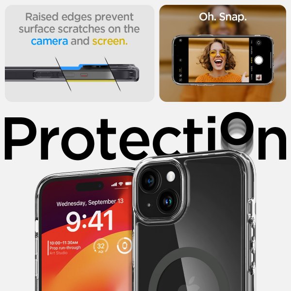 Spigen iPhone 15 -suojakuori, Ultra Hybrid MagFit, Graphite