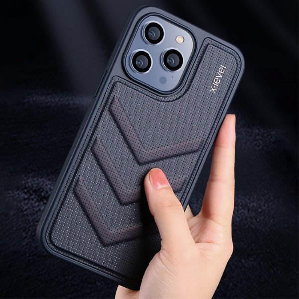 X-Level iPhone 15 Kuori V-muoto Musta