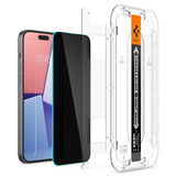 Spigen iPhone 15/iPhone 16 -näytönsuoja GLAS.tR EZ Fit Privacy 2-pakkaus