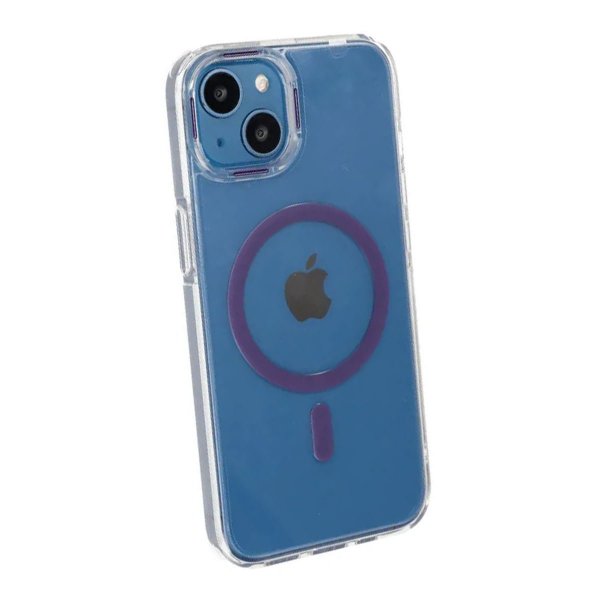 iPhone 15 -kuori, TPU, MagSafe, violetti
