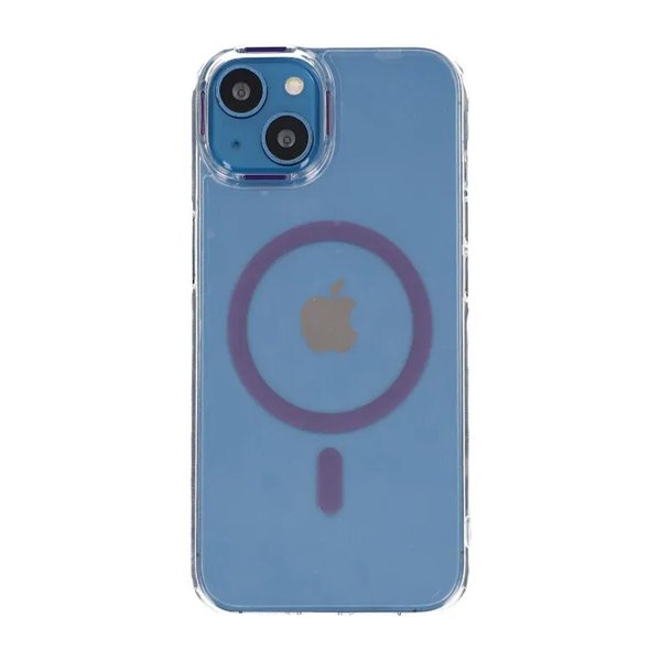 iPhone 15 -kuori, TPU, MagSafe, violetti
