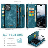 CaseMe iPhone 16 -suojakotelo 008-sarja, irrotettava kuori, sininen