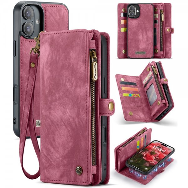 CaseMe iPhone 16 -suojakotelo, 008 Series, irrotettava kuori, punainen
