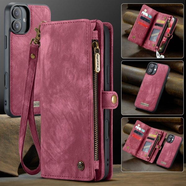 CaseMe iPhone 16 -suojakotelo, 008 Series, irrotettava kuori, punainen