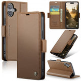 CaseMe iPhone 16 Kotelo 023 Series Ruskea