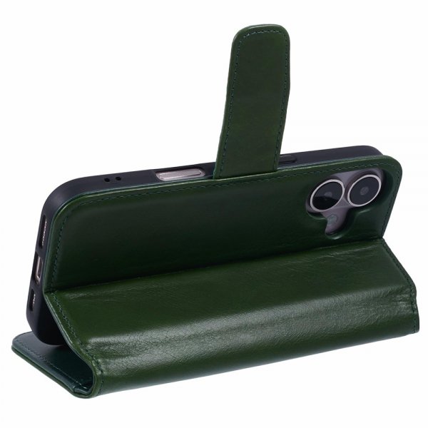 Nordic Covers iPhone 16 Essential Leather -suojakotelo, Juniper Green