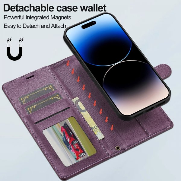 Lc.Imeeke iPhone 16 -kotelo irrotettavalla kuorella, L2 Series, MagSafe, violetti