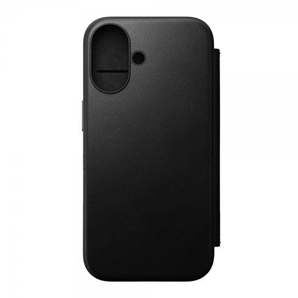 Nomad iPhone 16 Modern Leather Folio -suojakotelo, musta
