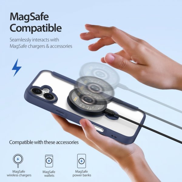 Dux Ducis iPhone 16 Suojakotelo Skin X Pro Series Kickstand MagSafe Sininen
