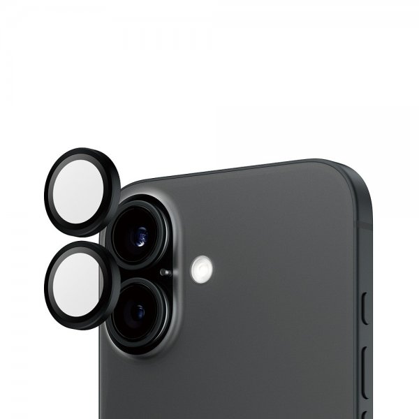 PanzerGlass iPhone 16/iPhone 16 Plus kameran suojalasi Hoops, musta