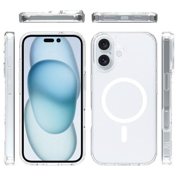 Rvelon iPhone 16 Kuori TPU MagSafe Läpinäkyvä