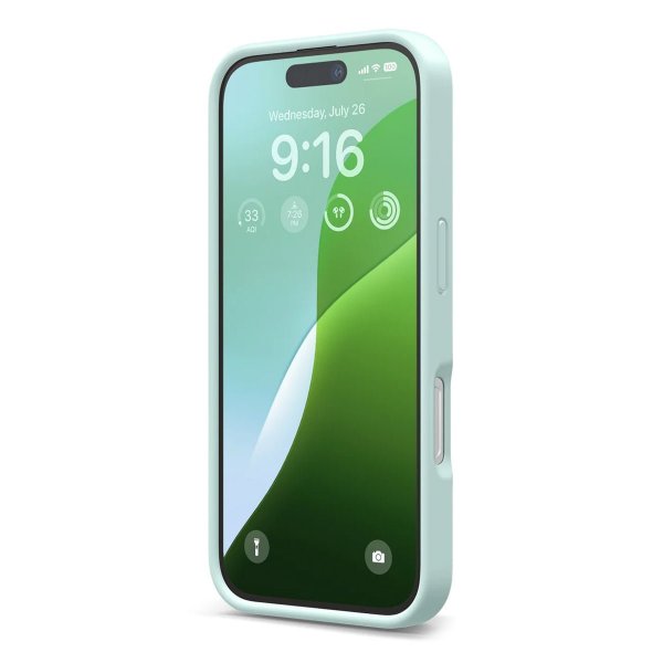 Rvelon iPhone 16 -silikonisuojakuori, vaaleanvihreä