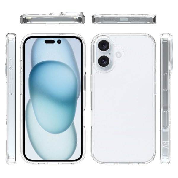 Rvelon iPhone 16 -suojakuori Iskunkestävä Läpinäkyvä