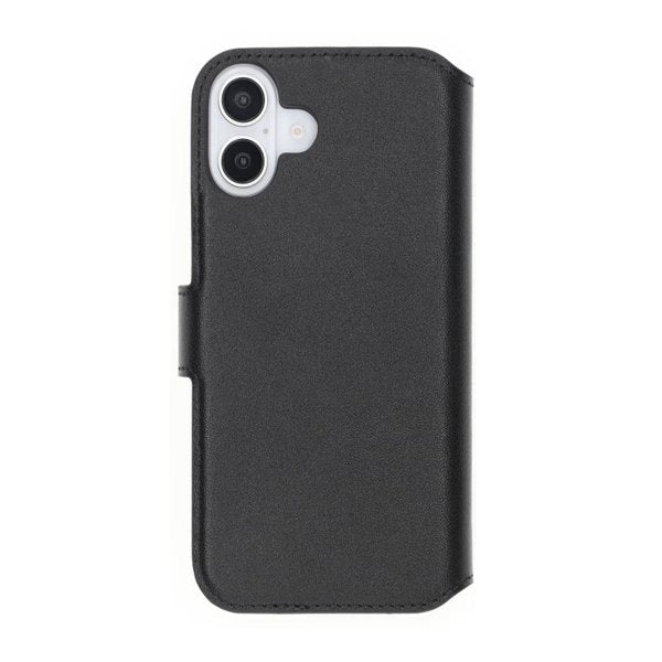 Rvelon iPhone 16 Kotelo Aitoa nahkaa Korttitasku Musta