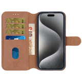 Rvelon iPhone 16 -suojakuori magneettisella irrotettavalla kannella, ruskea